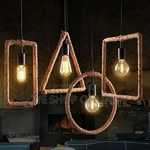 Rope Round/Square/Triangle Pendant Light