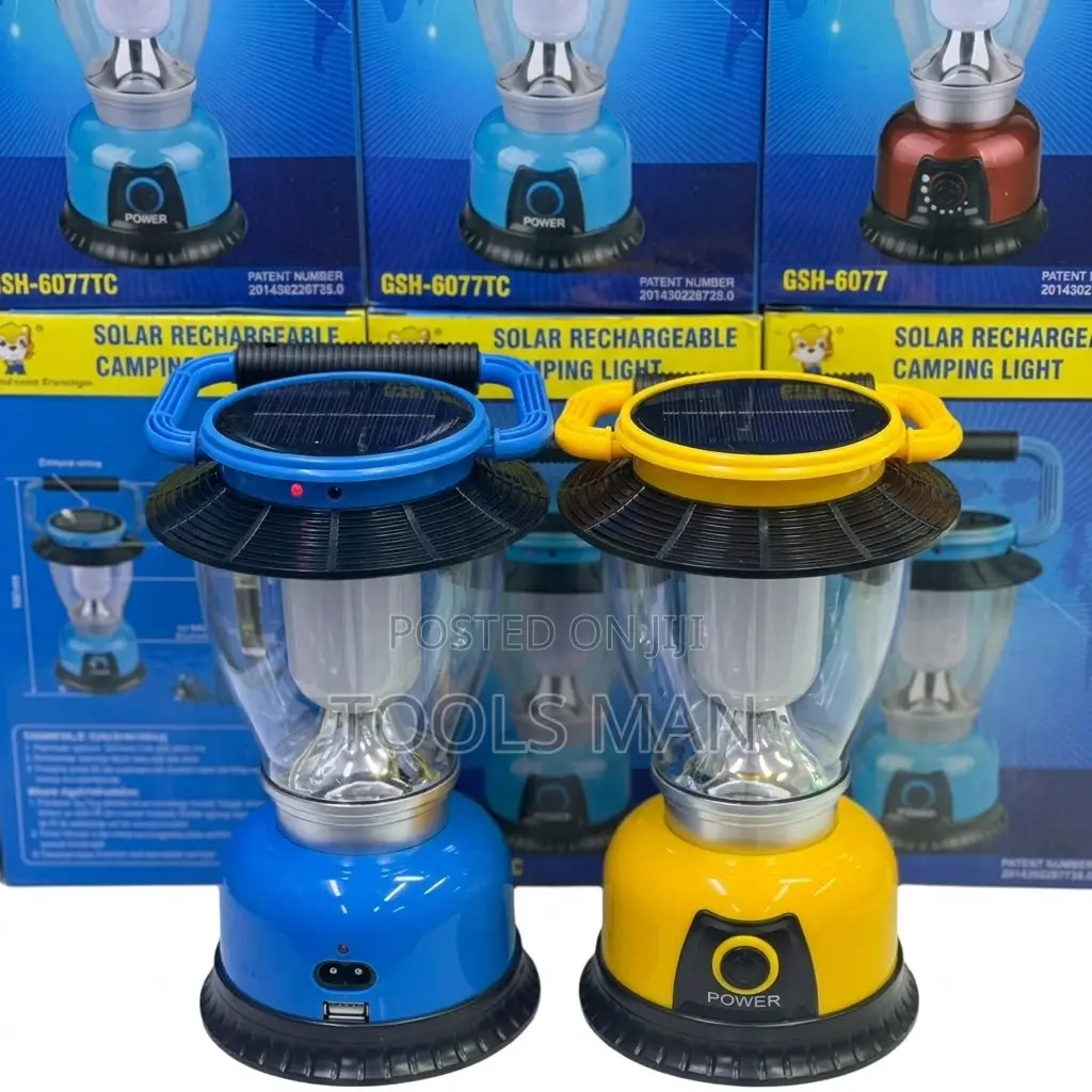 Rechargeable Camping Lantern + Usb Power Bank GSH-6077tc Solar Lamp