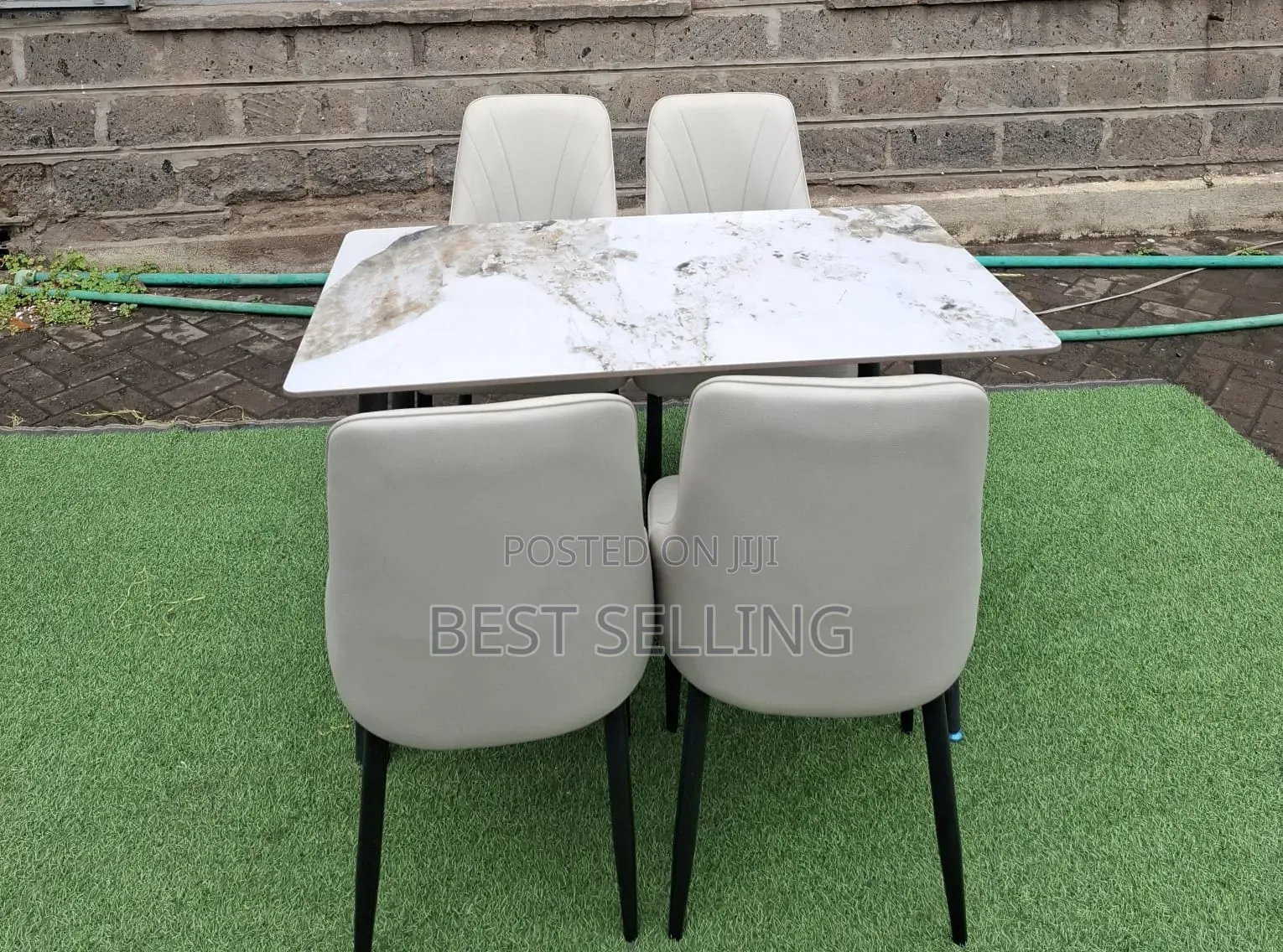Classic Marble Top 4 Seater Dining Set