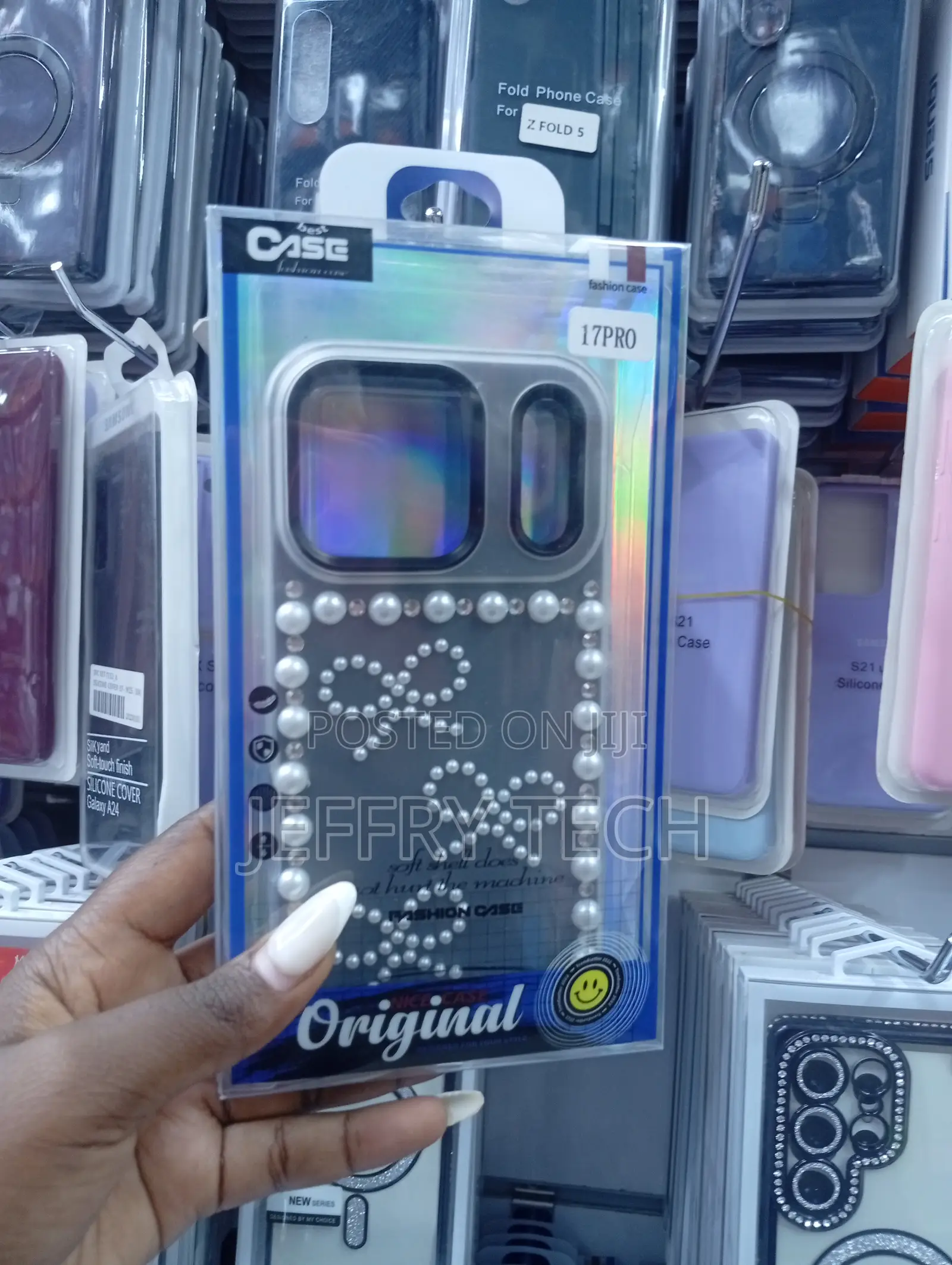 iPhone 17 Pro 3d Pearl Bow Rhinestone Phone Case,