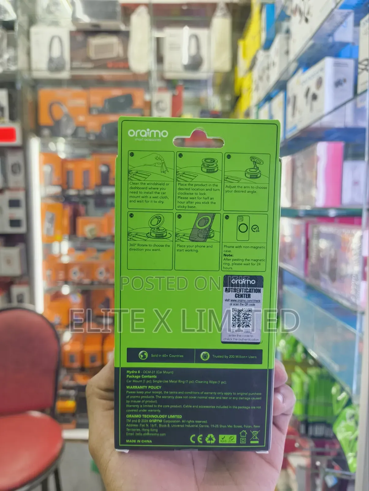 Oraimo Hydro 6 Magnetic Foldable Phone Holder