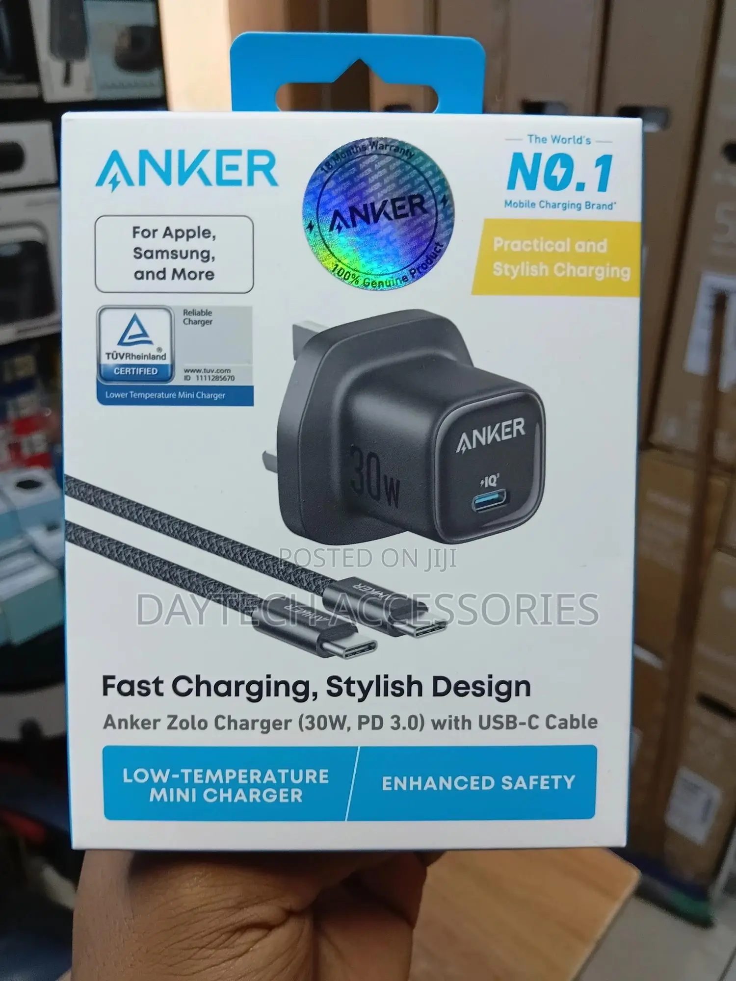 Anker Zolo Charger (30w, Pd 3.0) With a Usb-C Cable.
