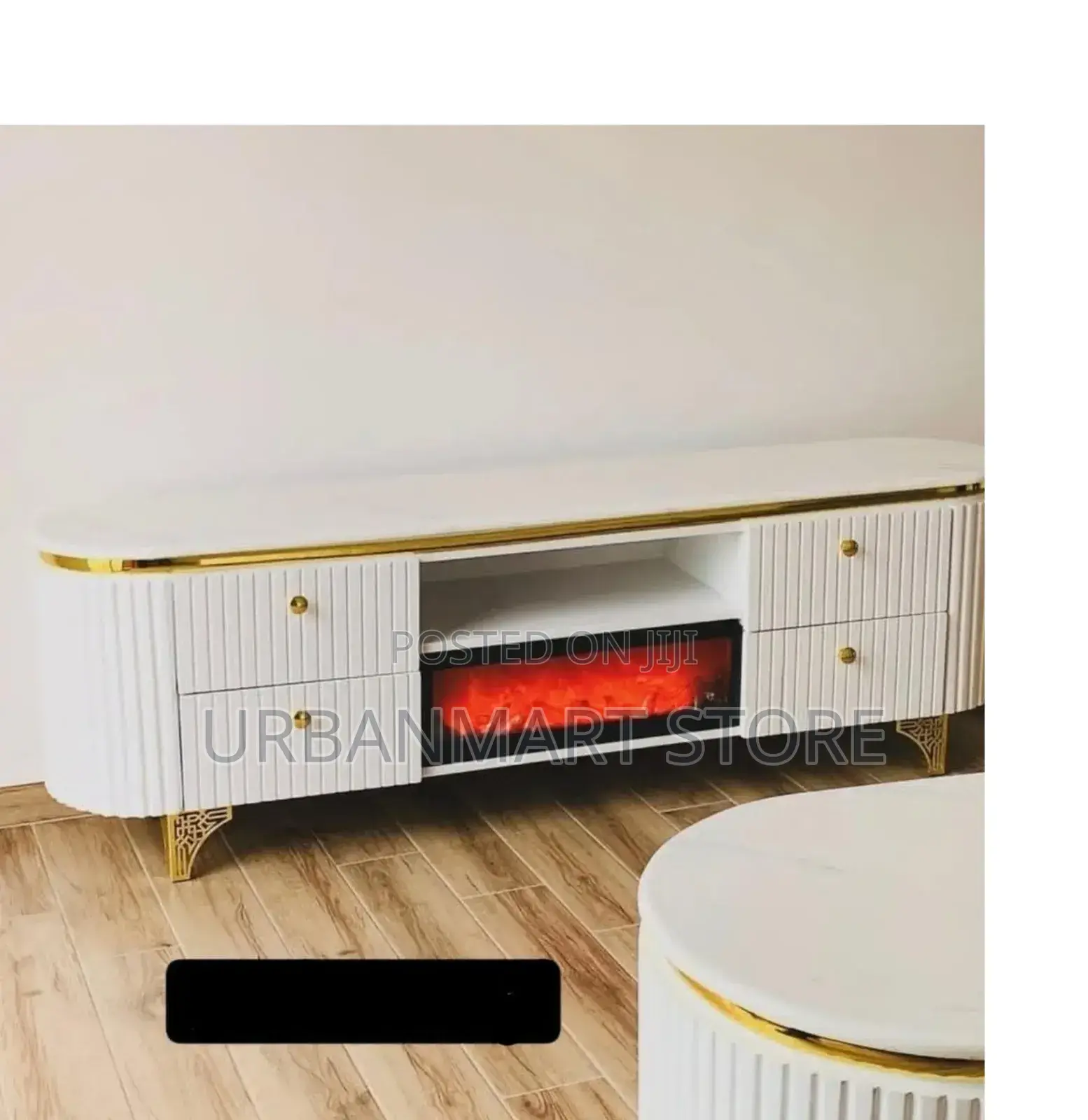 Modern Tv Stand With Electric Fireplace Storage Unit