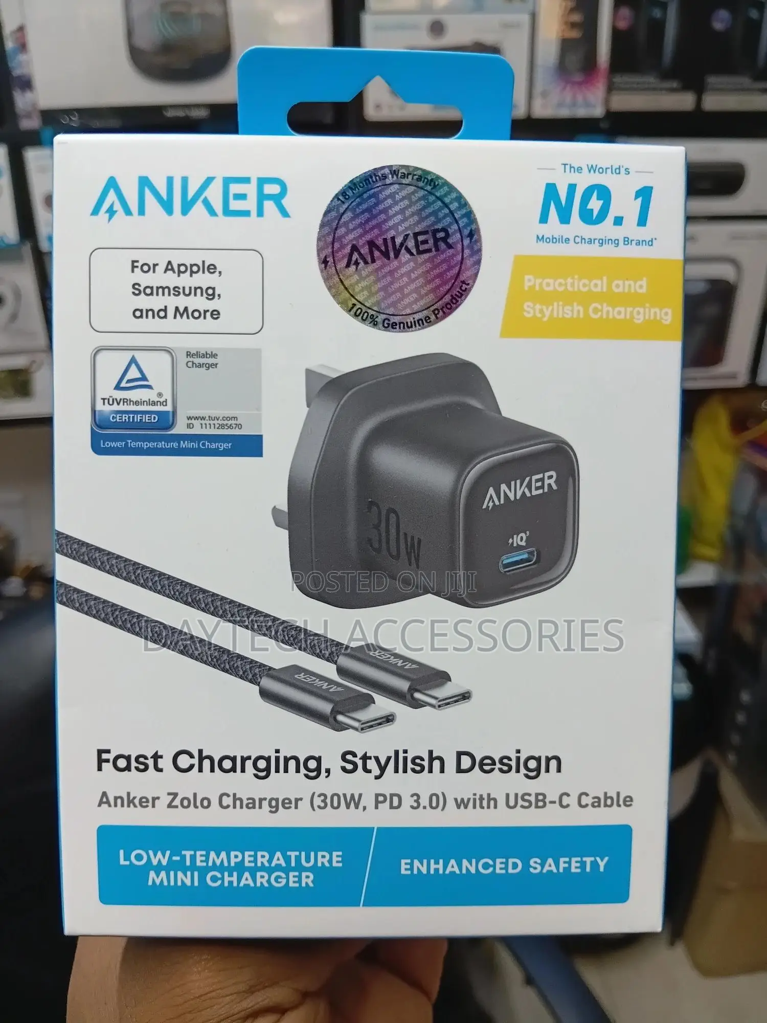 Anker 30w Charger + Usb-C Cable - Black