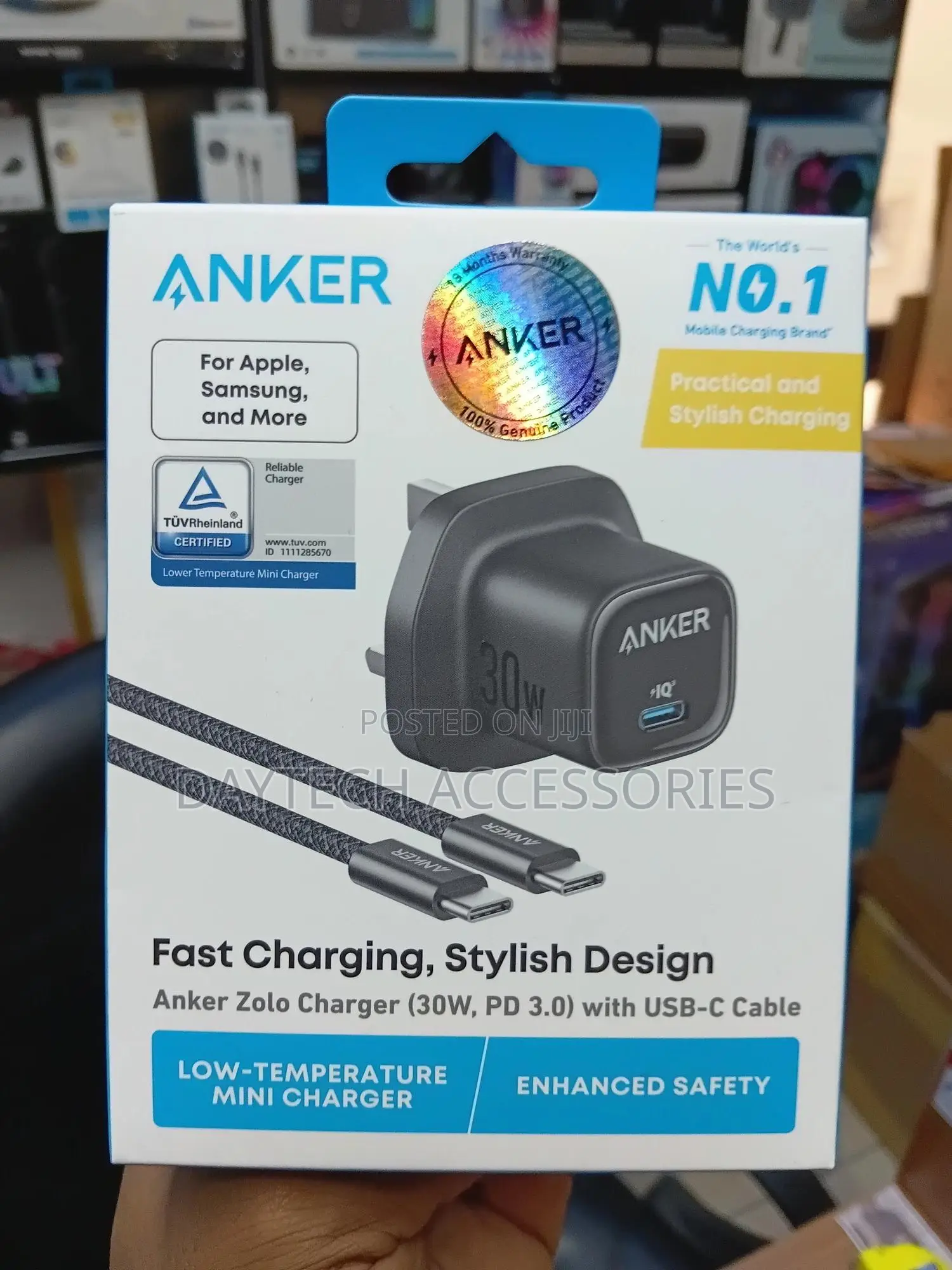 Anker 30w Charger + Usb-C Cable - Black