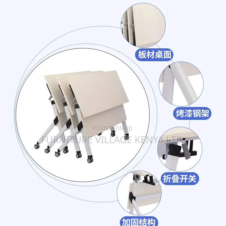 1.2m White Foldable Mobile Conference Table