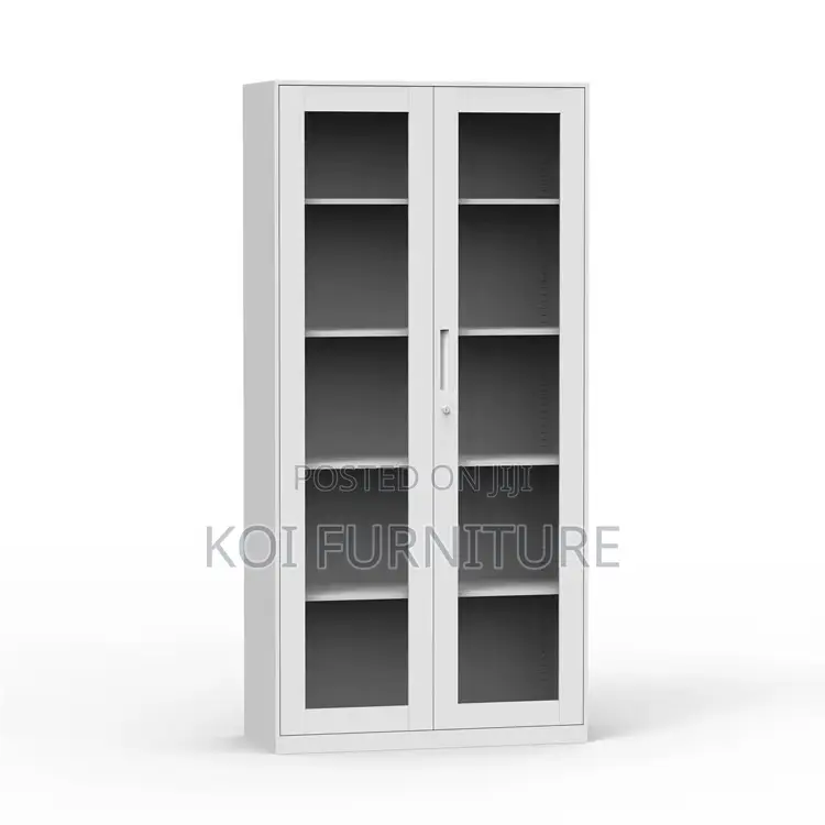 Office Cabinet; Executive Filing Cabinet With Lockable Two Glass Doors