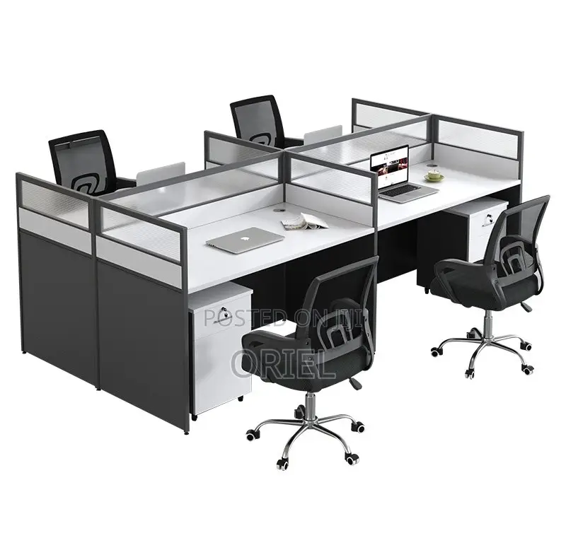 Open Plan Office Workstation : 4-Way Office Workstation Desk
