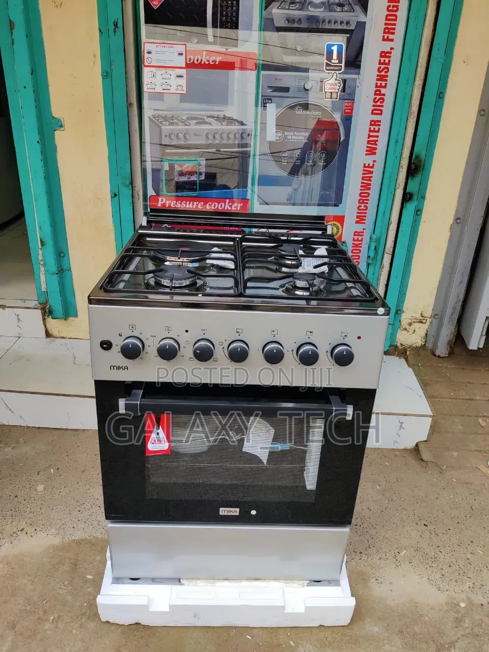 Mika Standing Cooker 60x60cm 3g + 1 Rapid Hot Plate,Button Ignition