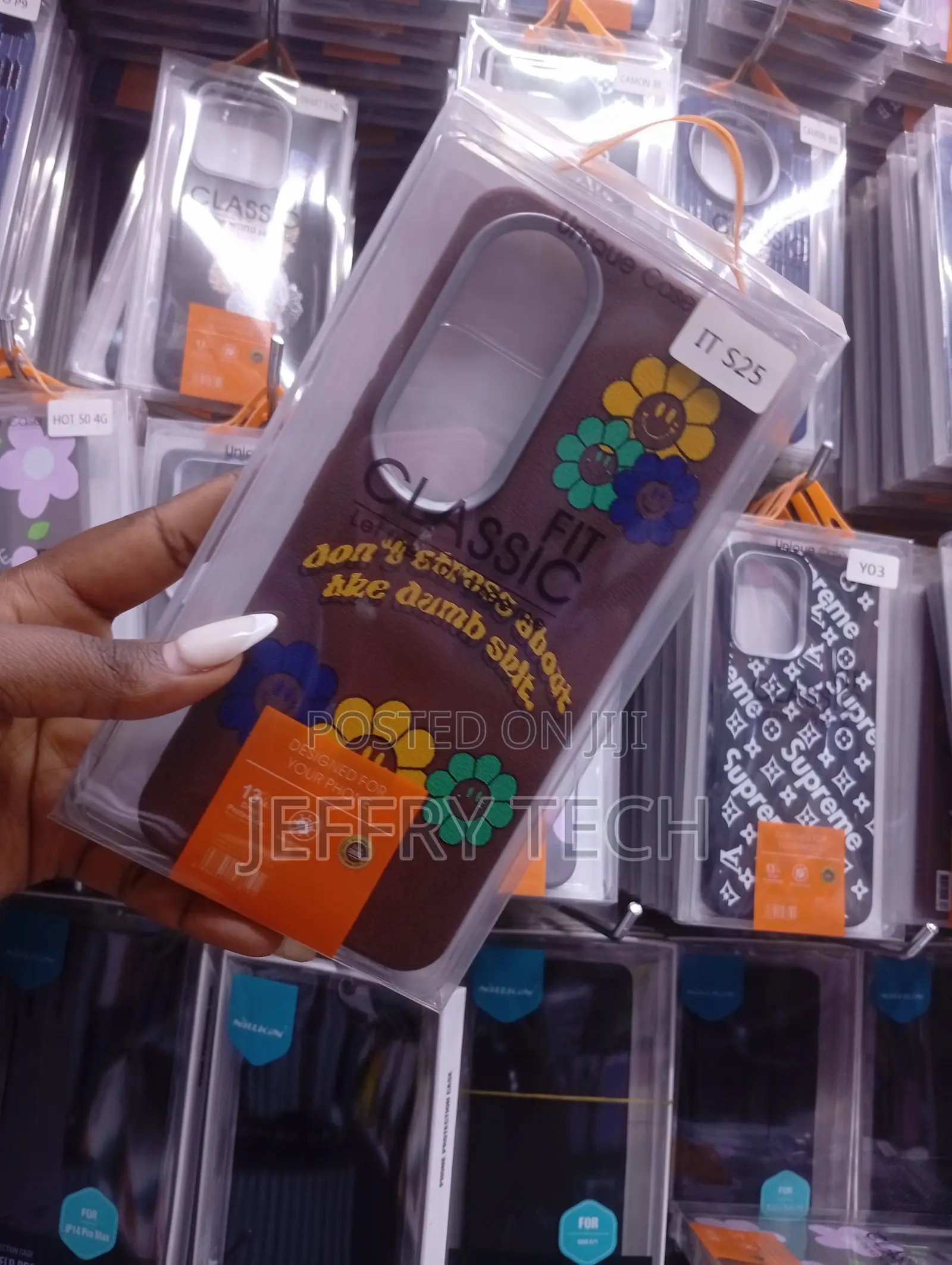 Stylized Design With Flowers and Text for Itel S25