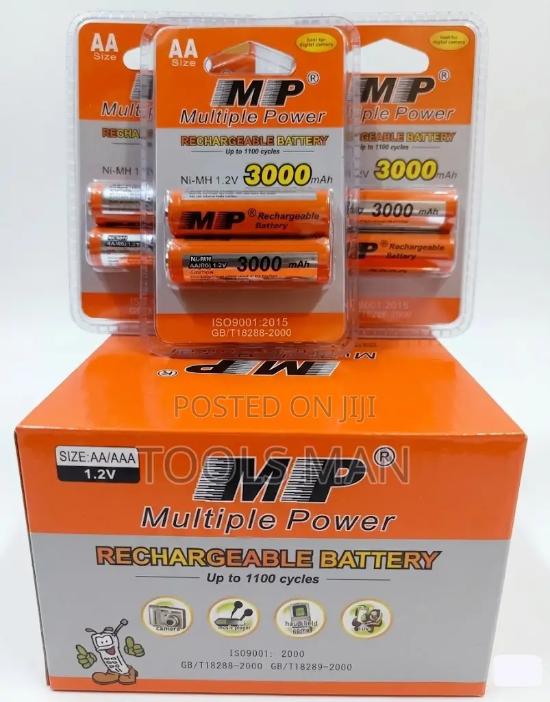 Mp 3000mah Aa Rechargeable Batteries 1.2v Ni-Mh - Long Lasting Cycles