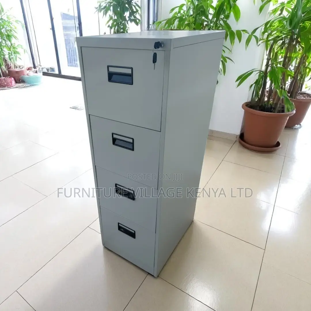 4-Drawer's White File Cabinet With Single Key