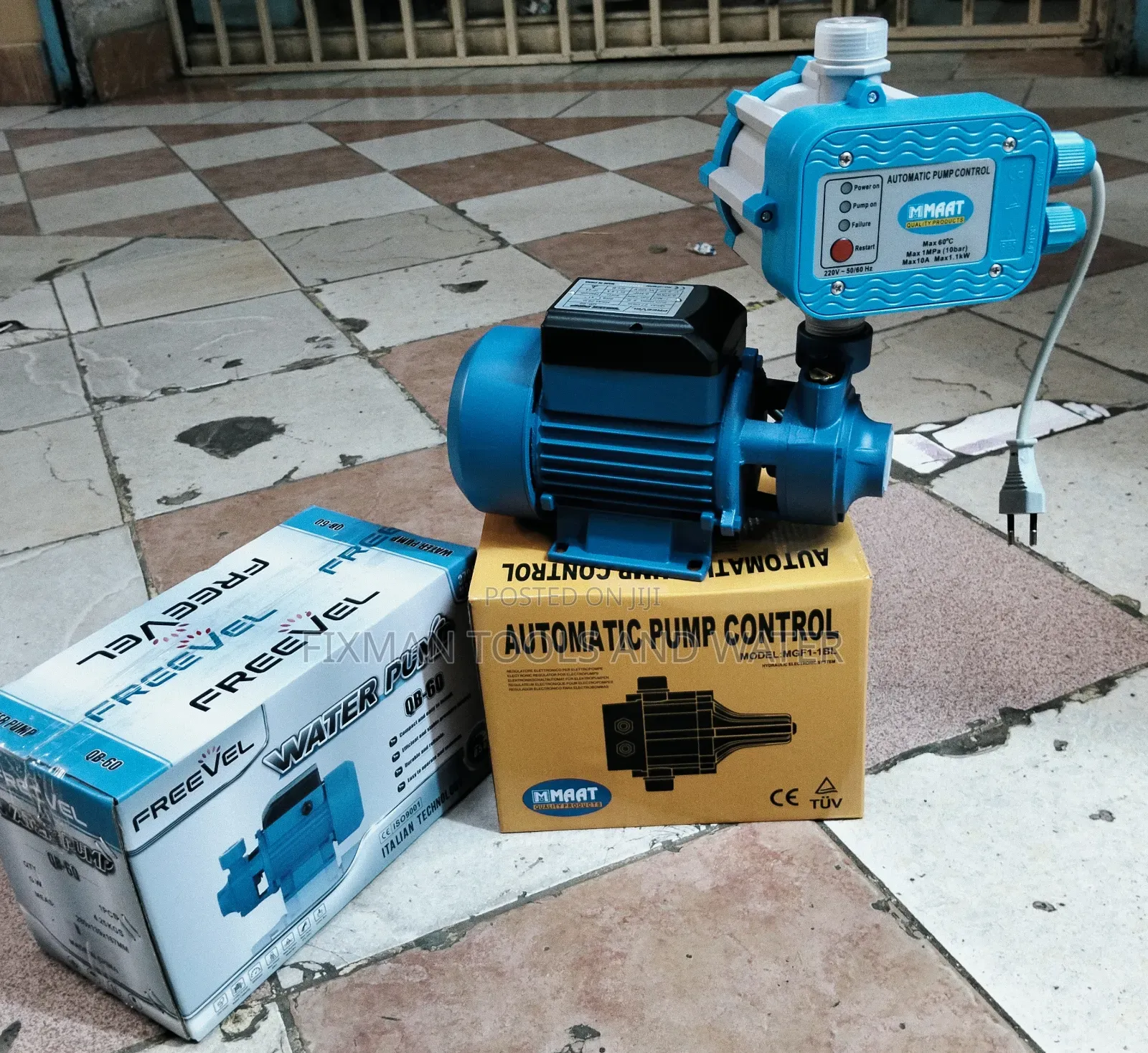 Domestic Freevel Water Pump 0.5 Hp Supply 30m Pressure Control Switch
