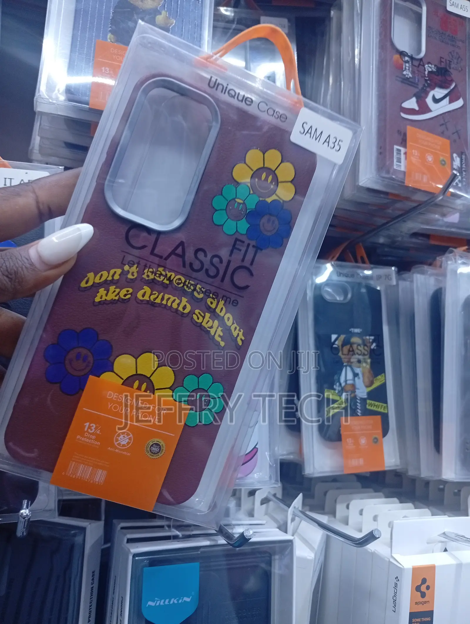 Samsung Galaxy A35 Case Features a Dark Red (Burgundy) Background