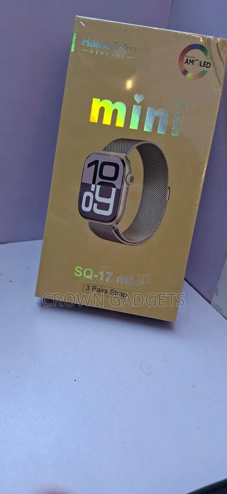 Sq-17 Smartwatch Mini Series Amoled Ladies Watch 3 Straps