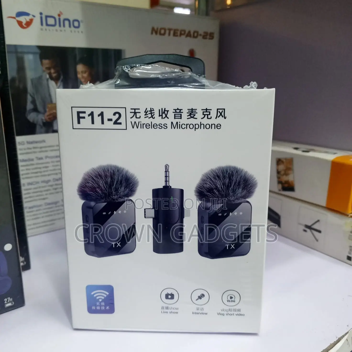 F11-2 Dual Lavalier Mic Noise Reduction Live Streaming