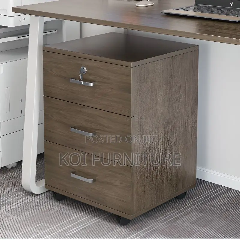 Office Cabinet; Wooden Filing Cabinet With Three Drawers Lockable