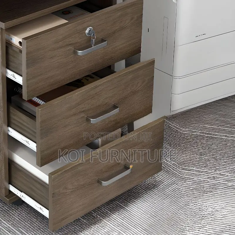 Office Cabinet; Wooden Filing Cabinet With Three Drawers Lockable