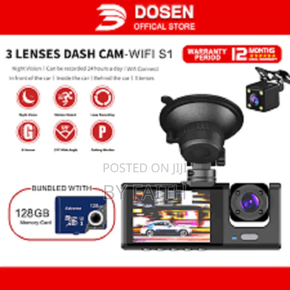 2 Inch Screen Front and Inside Dual Car Cameras