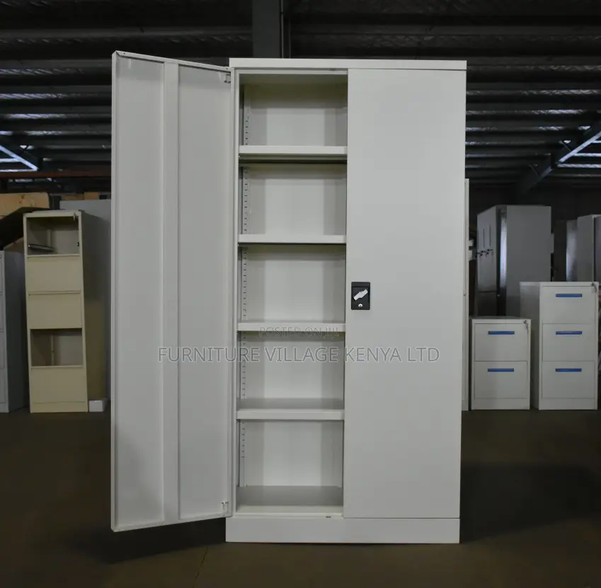 2-Door White Metallic Home Storage Cabinet