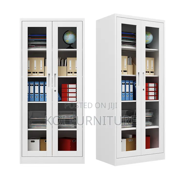 Office Cabinet; Metal File Cabinet With 2 Glass Door