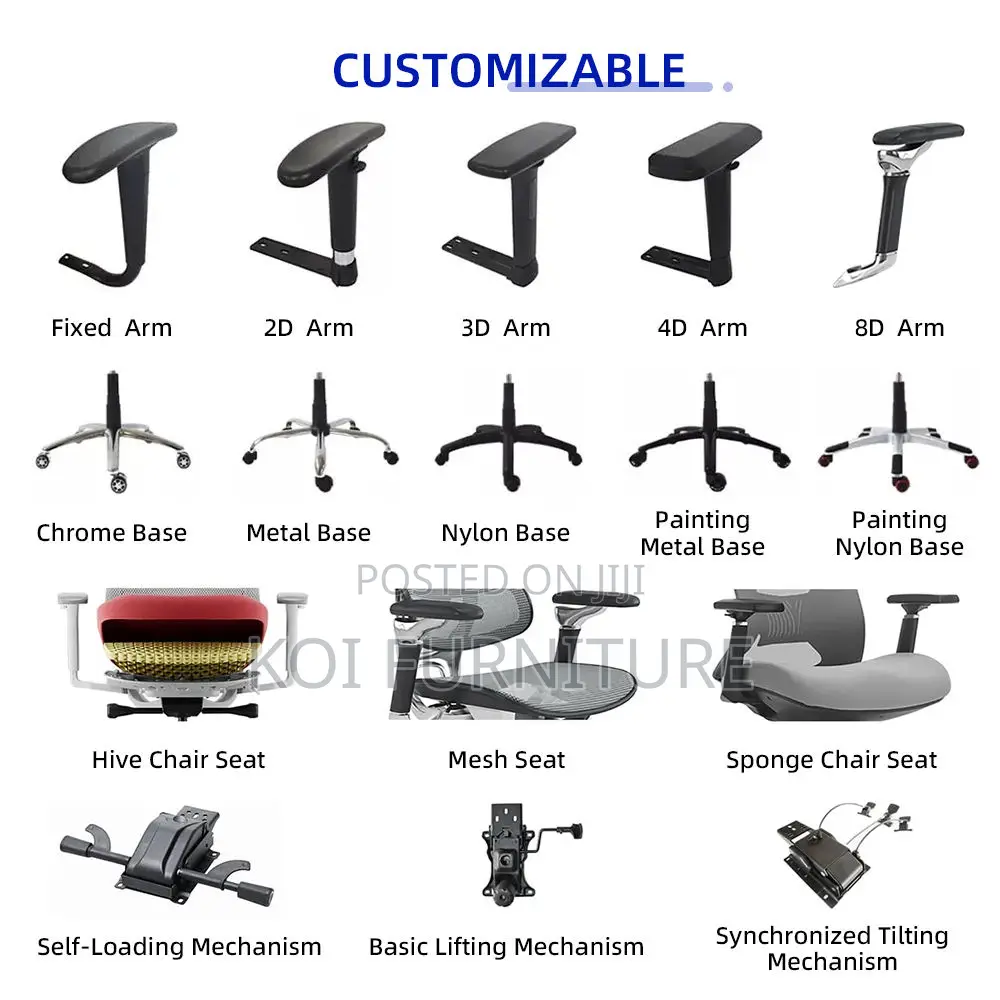 Office Chairs; Ergonomic Headrest Home Office Working Chair