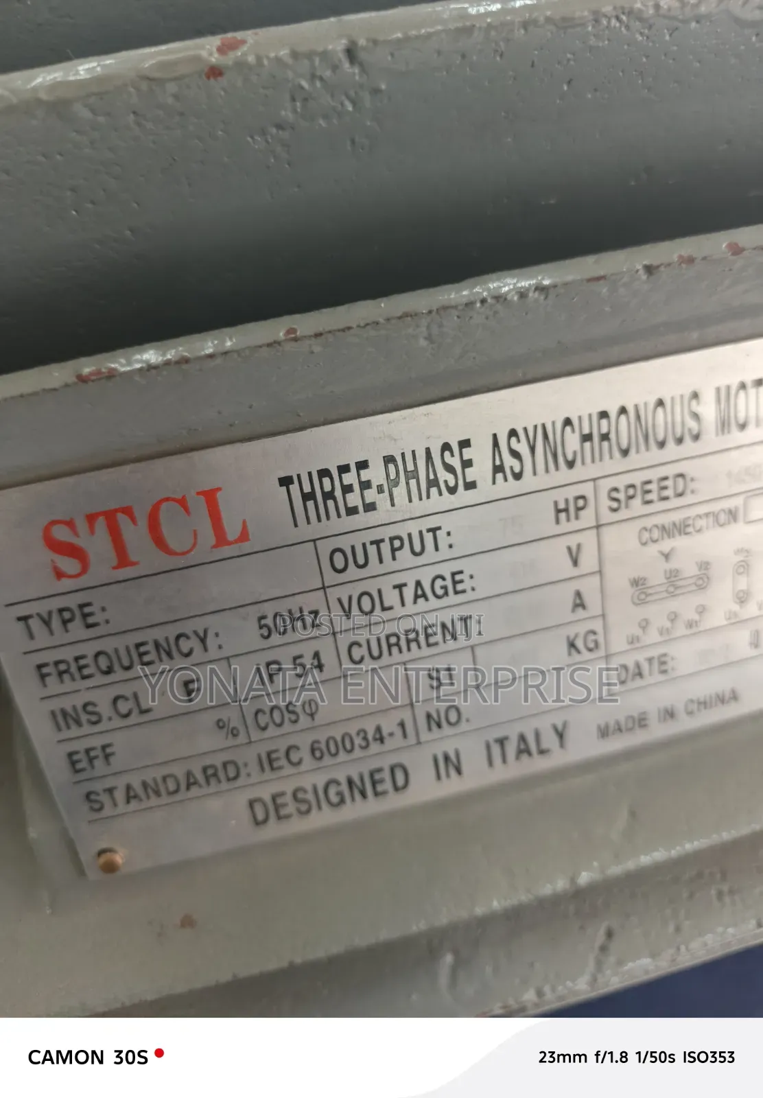 75hp Three Phase STCL Motor Available