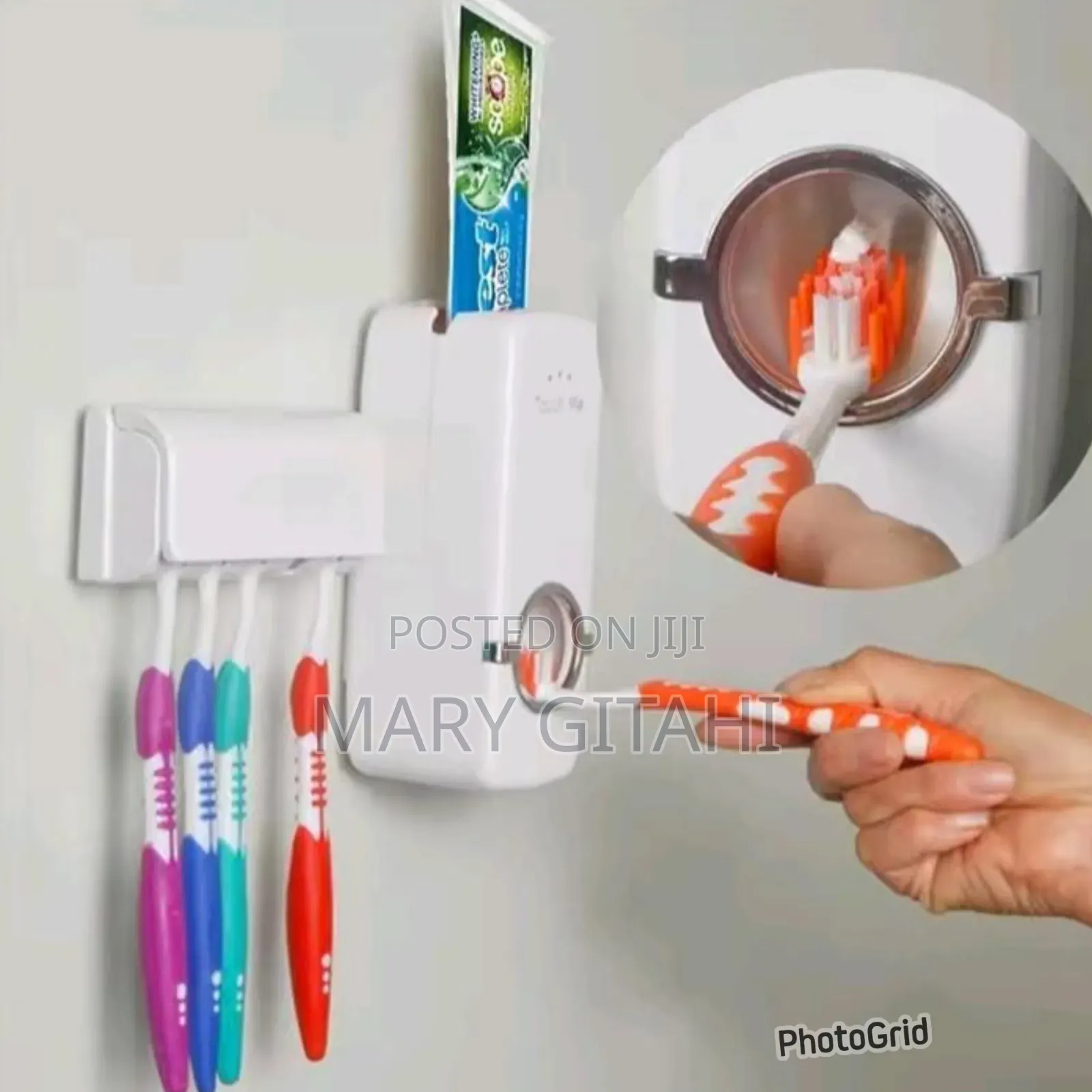 Wall Mount Toothpaste Dispenser With Toothbrush Holder*