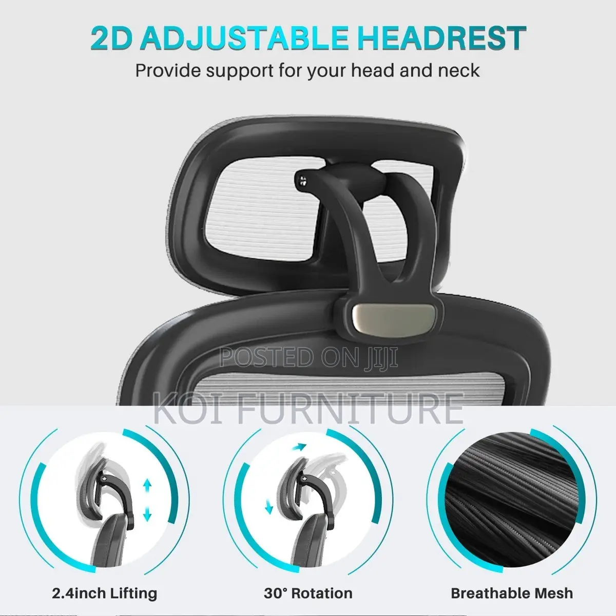 Office Chairs; Ergonomic Mesh Office Task Chair With Headrest