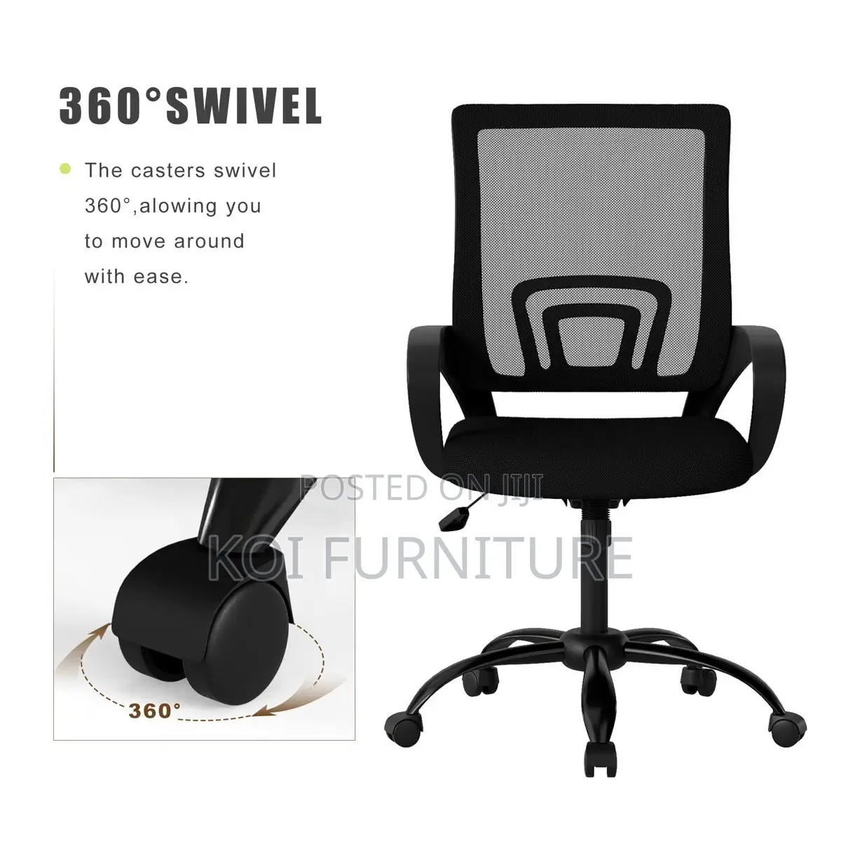 Office Chairs; Modern Swivel Soft Upholstered Nylon Arm Office Chair