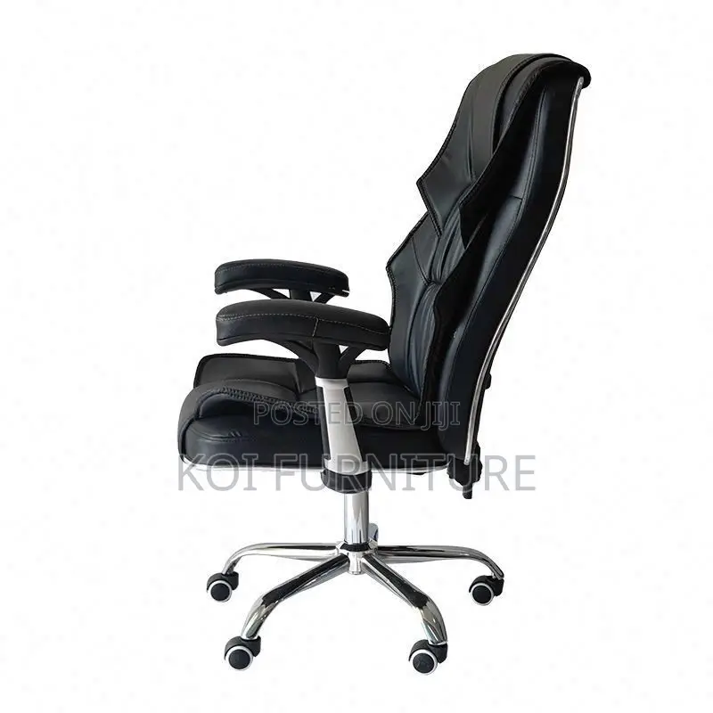 Office Chairs; Leather Reclining Executive Office Seat With Armrests