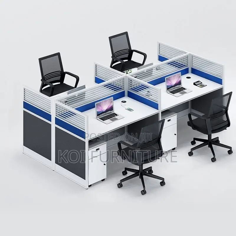 Office Workstation; Blue Four Users Cooperation Office Wokstation Desk