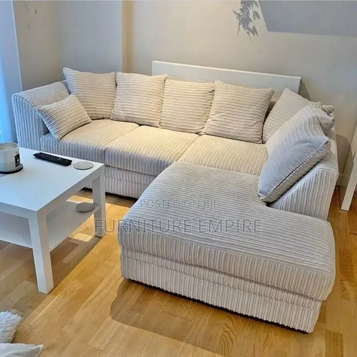 Beige Corduroy Sofa Seat