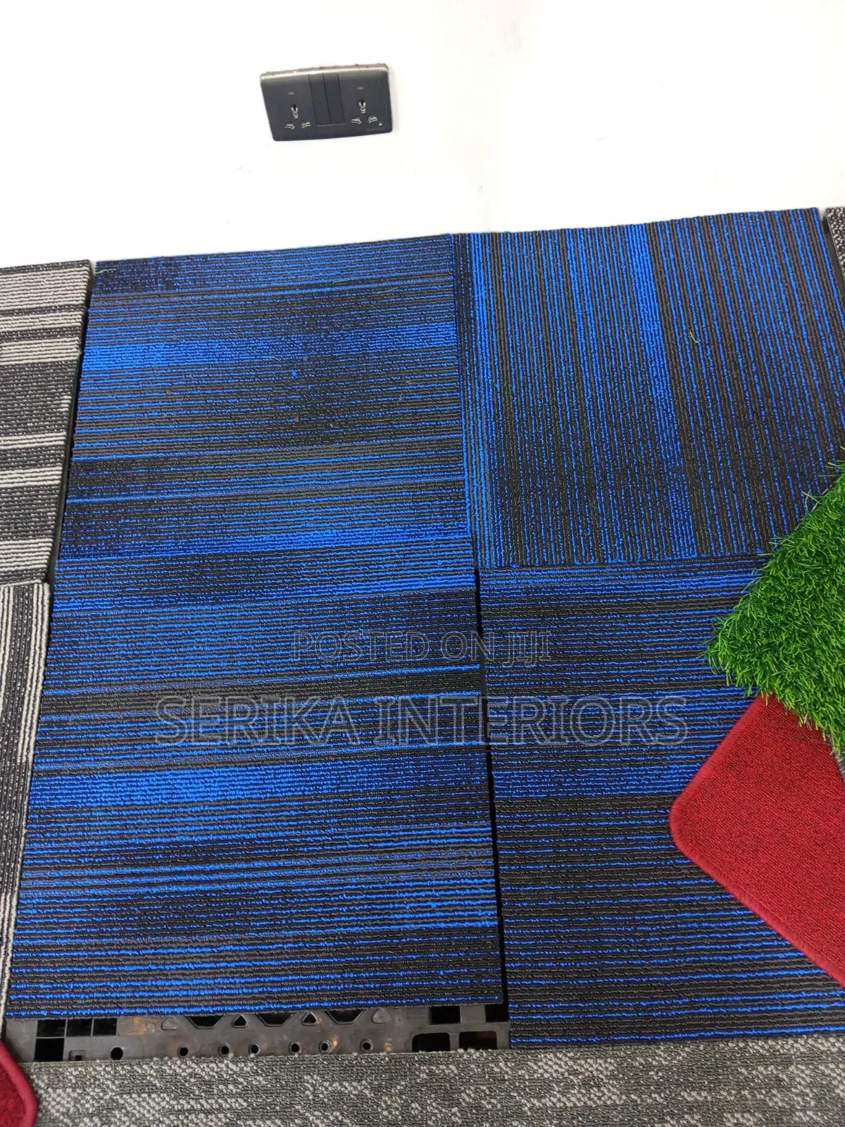 Blue Tiles Carpets Tiles Carpets Environmental Friendly Dust Treated