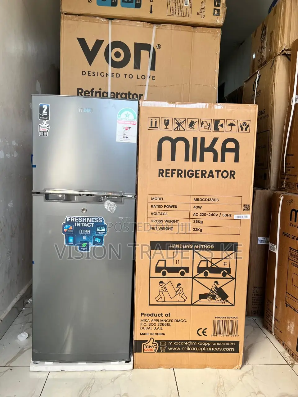 Mika Mrdcd138ds 138ltrs Double Door Refrigerator-Fridge