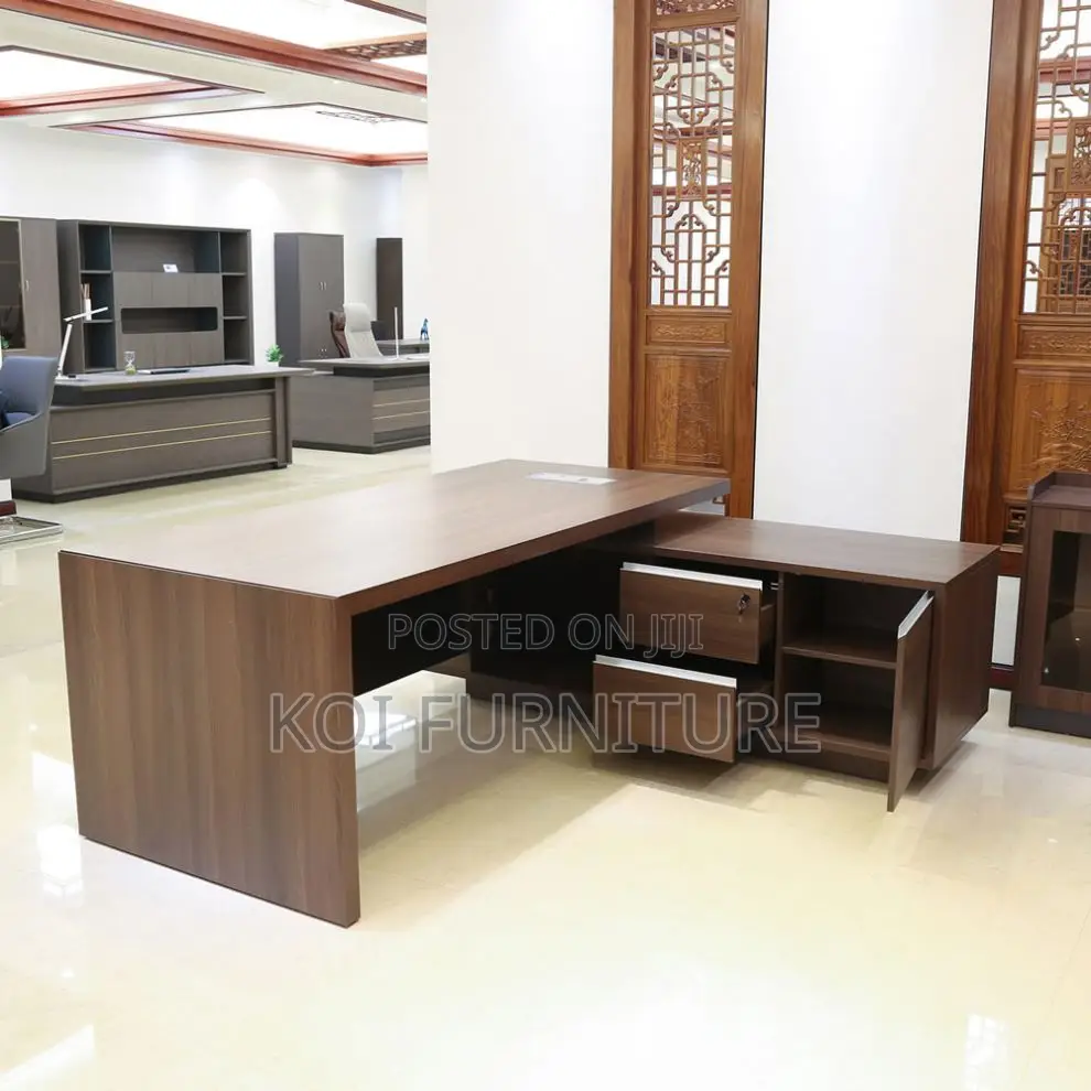 Office Desk; 1600mm Executive Office Desk With L Shaped Return