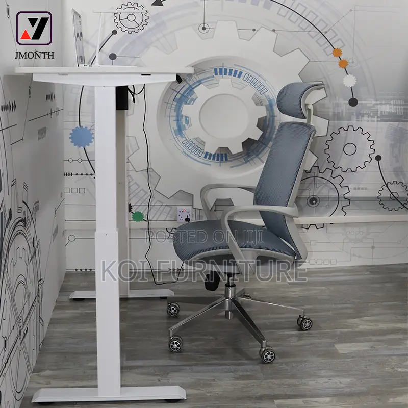 Office Table; 140cm Luxury Electric Lifting Stand-Up Computer Desk