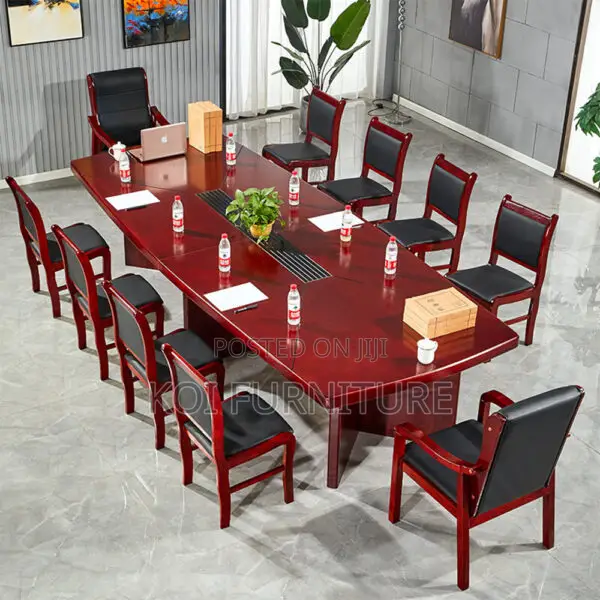 Office Table : 2.4m Mahogany Executive Boardroom Table,
