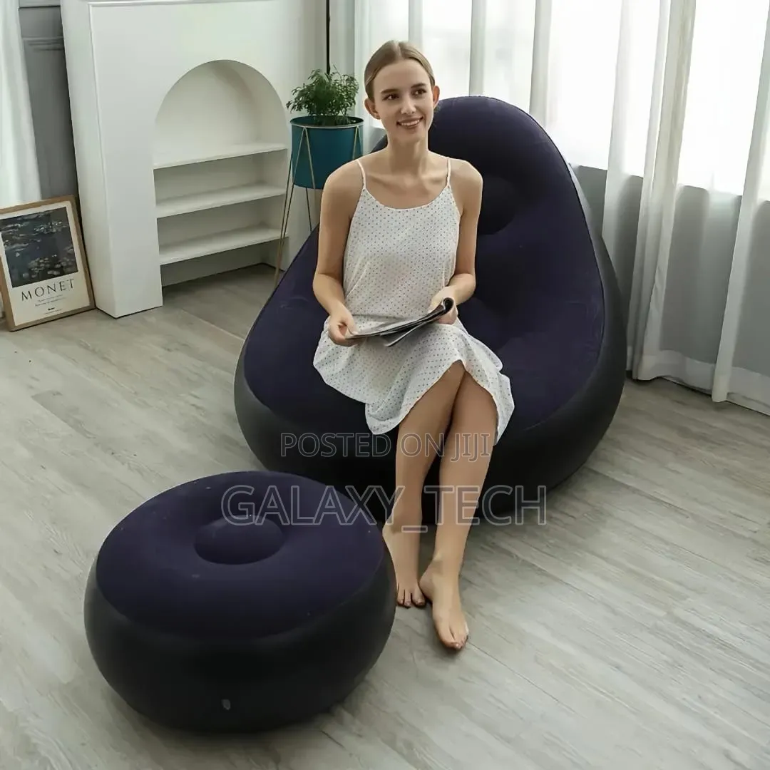 Deluxe Inflatable Seat / Inflatable Seat With Foot Rest Free Pump