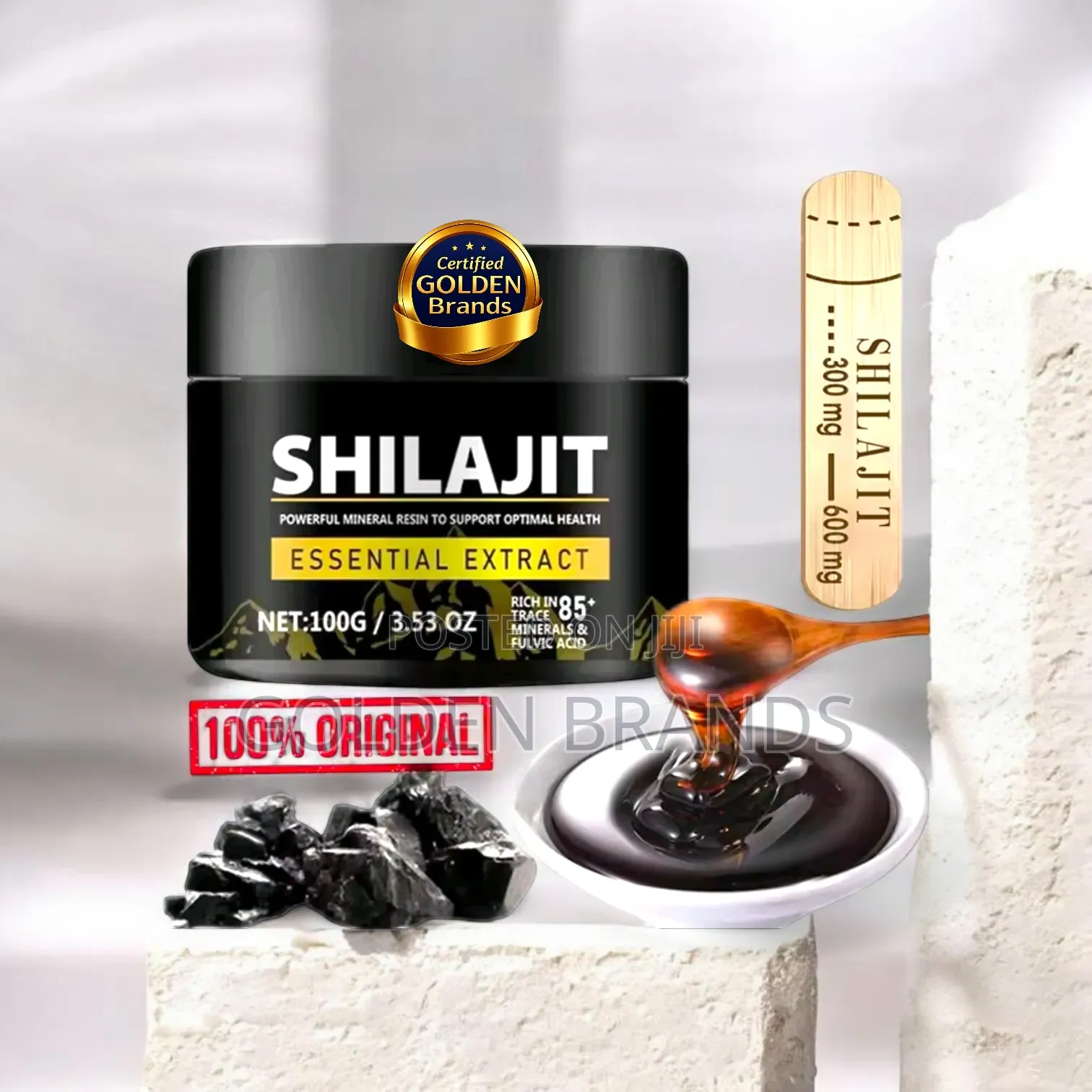Organic 1000mg Pure Shilajit Resin- 85+ Minerals Fulvic Boost