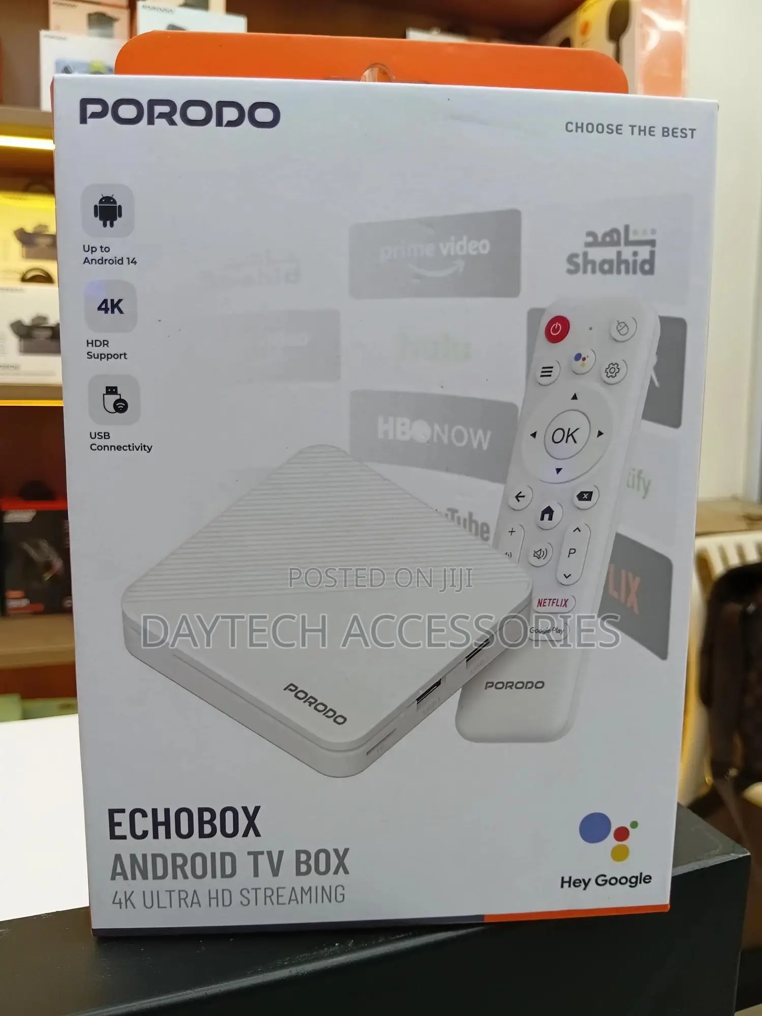 Porodo Echobox Android Tv Box Used for Ultra Hd Streaming.