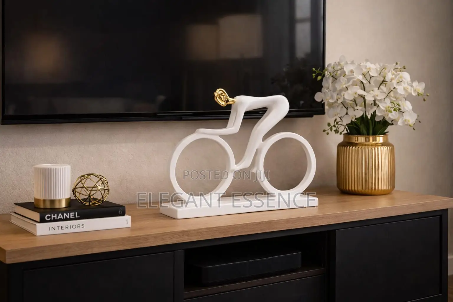 Handmade Biker Resin Figurine for Home Decoration