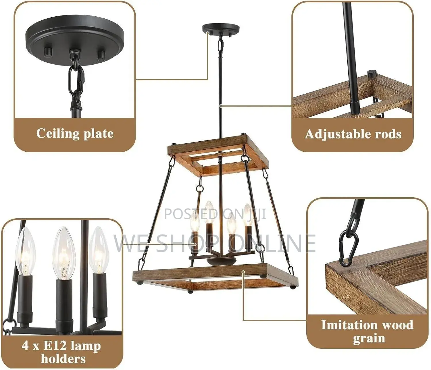 Lantern Pendant Light E14×4