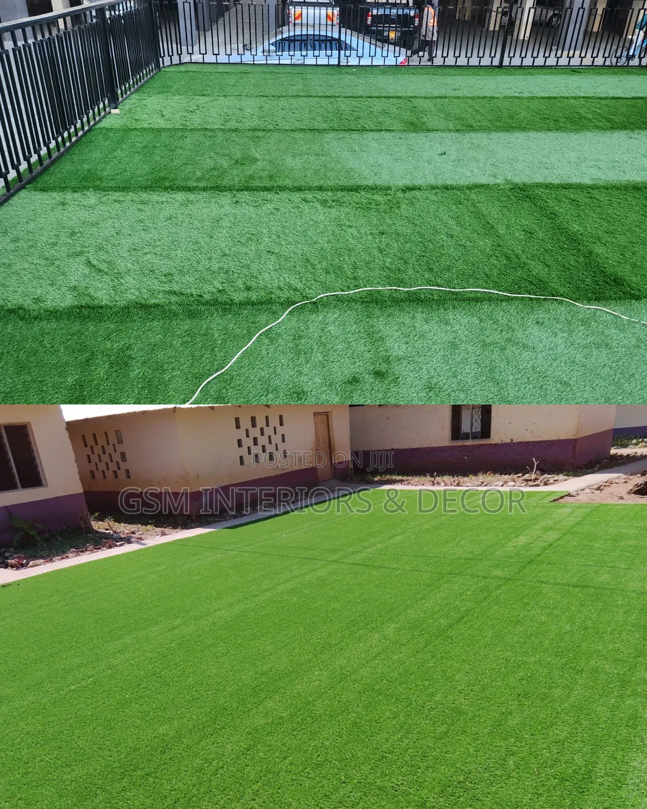 Artificial Green Grass Carpets in Plafield Installation