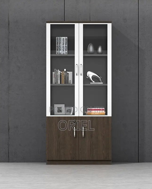 Office Cabinet : Office 2-Door Wooden Half Glass Filing Cabinet