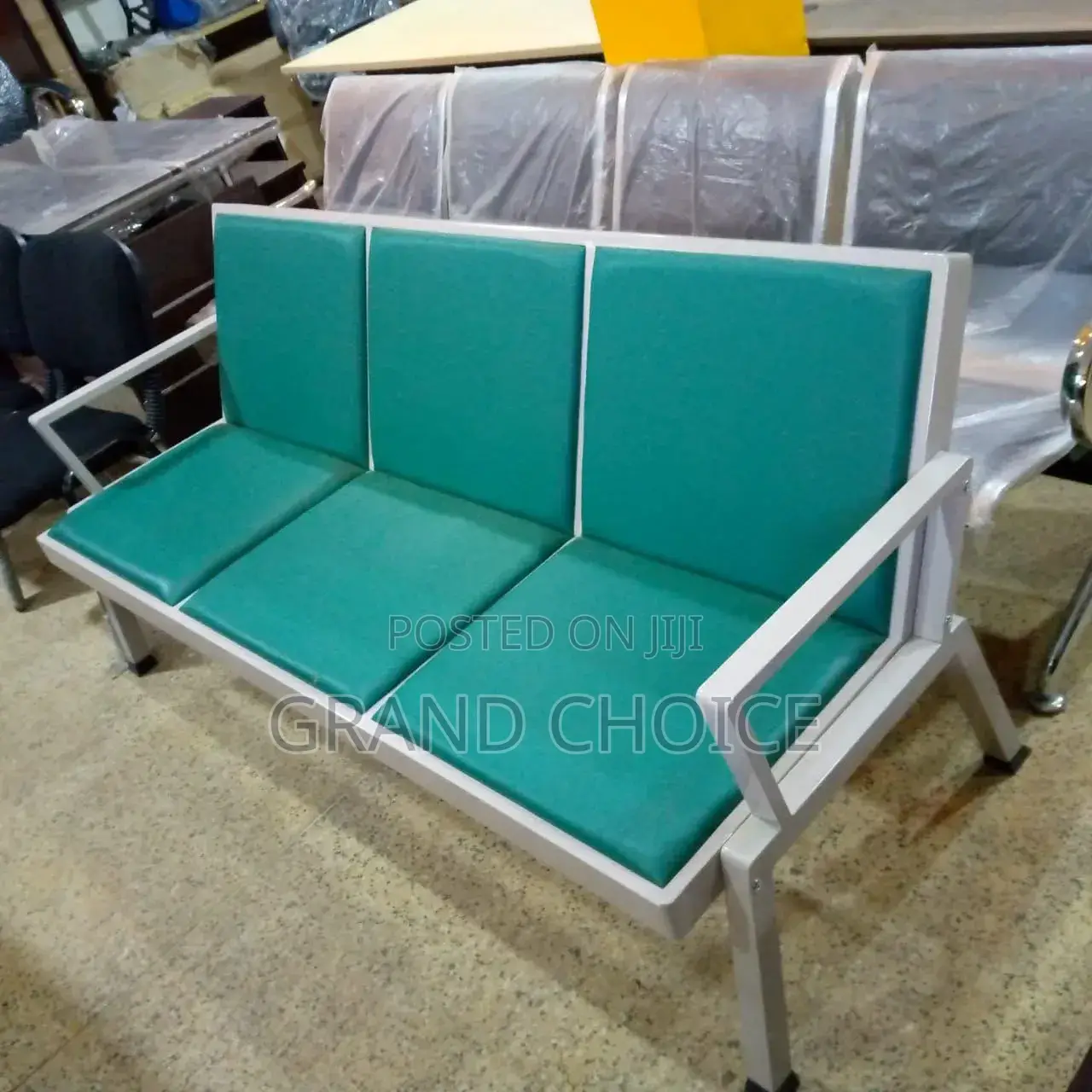 3 Seater Green Waiting Link Chair