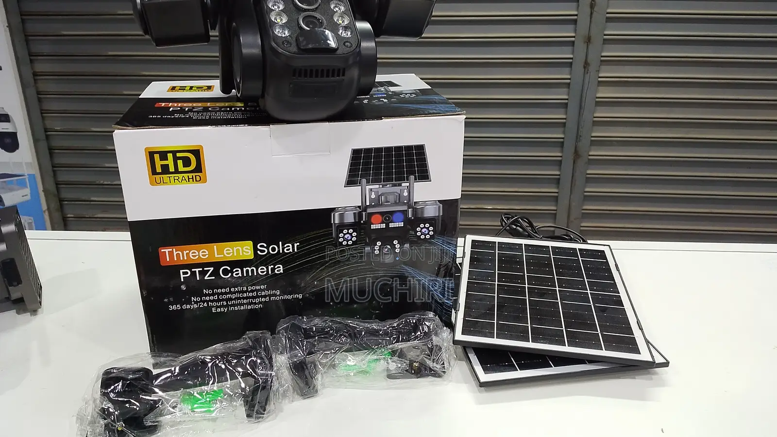Quality V380 Pro 4g Triple Lens Solar CCTV Security Camera Dual Panel
