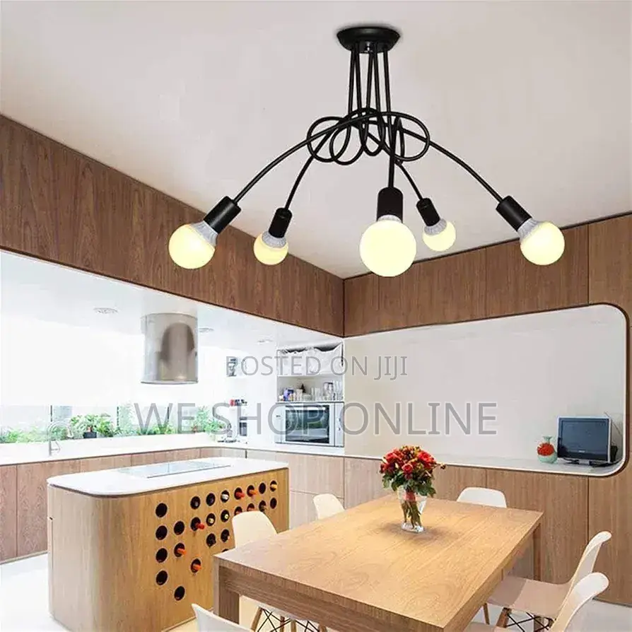 5 Way Swirl Arm Ceiling Light