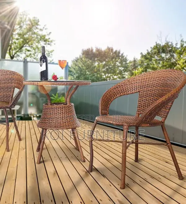 Dining Set; Two Seaters Outdoor Balcony Rattan Dining Set