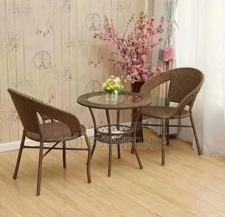 Dining Set; Two Seaters Outdoor Balcony Rattan Dining Set